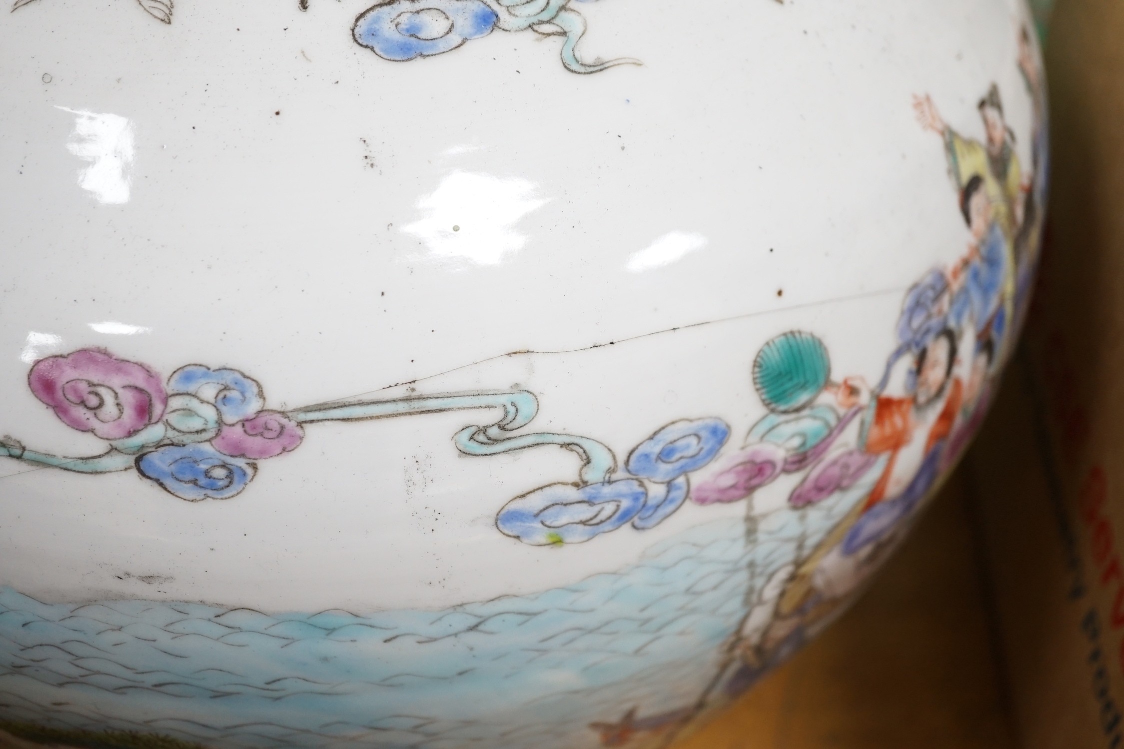 A large 20th century Chinese famille rose bottle vase, 53cm